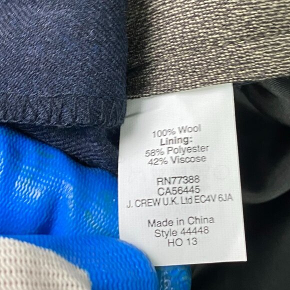 J.CREW Bowery Wool Dress Pants Trousers Blue Men's 36 x 34 Measures 37 x 33 NWT - Picture 11 of 16